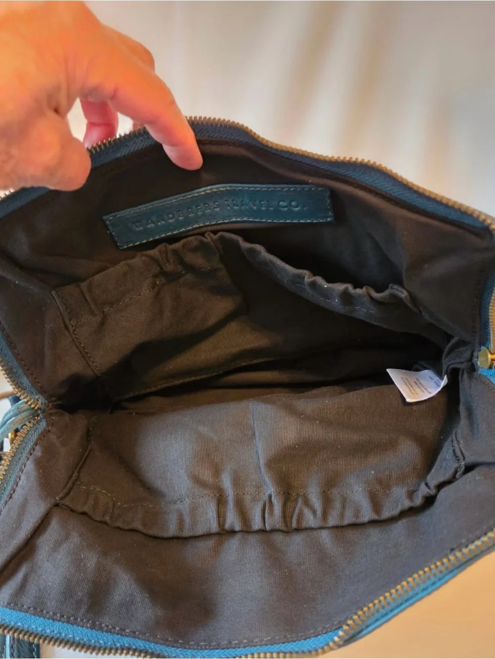 Wanderers Travel Dark teal Leather Wristlet Clutch